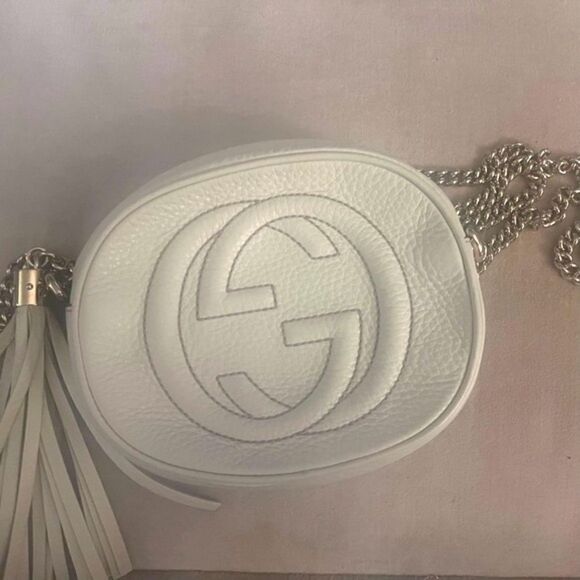 Gucci Mini SoHo Crossbody Chain Bag - Cream and Gold - Picture 7 of 13